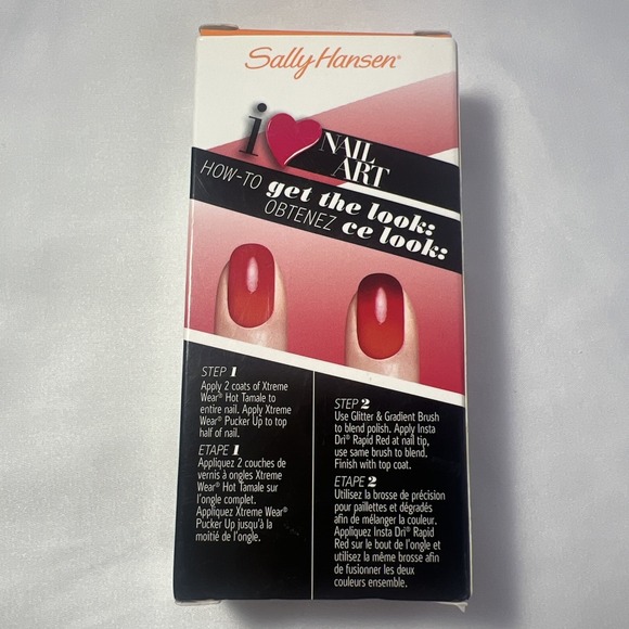 Sally Hansen Brush Kit I Heart Nail Art Contains Glitter, Fan & Clean Up Brush - Picture 3 of 4